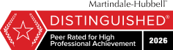 Martindale-Hubbell | Distinguished | Peer Rated for High Professional Achievement | 2026